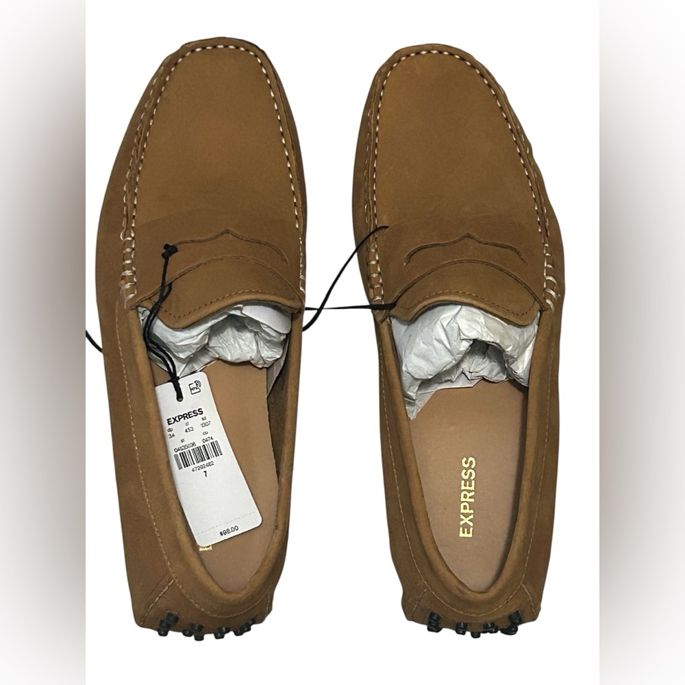 Express Men's Tan Slip-On Loafers